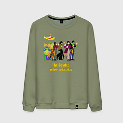 Свитшот хлопковый мужской The Beatles flowers, цвет: авокадо