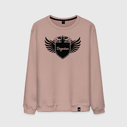 Свитшот хлопковый мужской Дагестанские крылья на щите, цвет: пыльно-розовый