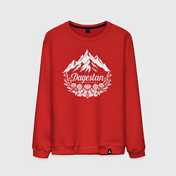 Свитшот хлопковый мужской Цветы в горах Дагестана, цвет: красный