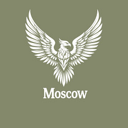 Свитшот хлопковый мужской Москва белый орел, цвет: авокадо — фото 2
