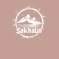 Свитшот хлопковый мужской Сахалин горы у воды, цвет: пыльно-розовый — фото 2