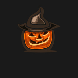 Свитшот хлопковый мужской Тыква в шляпке, цвет: черный — фото 2