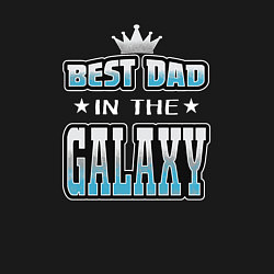 Свитшот хлопковый мужской Лучший папаня в галактике, цвет: черный — фото 2