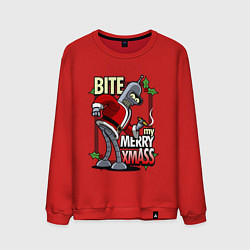 Свитшот хлопковый мужской Bender - bite my xmaas, цвет: красный
