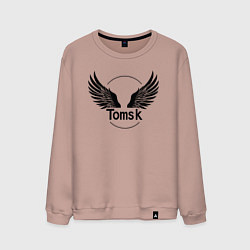 Свитшот хлопковый мужской Крылья Томска, цвет: пыльно-розовый
