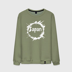 Свитшот хлопковый мужской Японский круг, цвет: авокадо