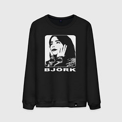Свитшот хлопковый мужской Bjork, цвет: черный