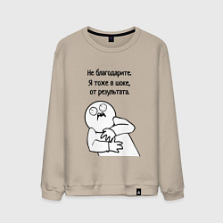 Свитшот хлопковый мужской Плохой результат мем, цвет: миндальный
