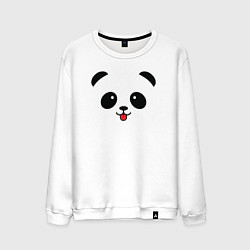 Свитшот хлопковый мужской Весёлая панда, цвет: белый
