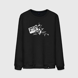 Свитшот хлопковый мужской Tape crash, цвет: черный