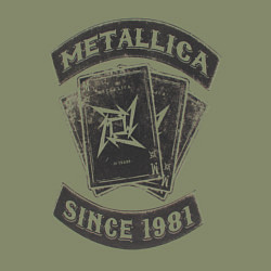 Свитшот хлопковый мужской Metallica: since 1981, цвет: авокадо — фото 2