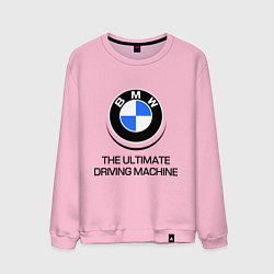 Свитшот хлопковый мужской BMW Driving Machine, цвет: светло-розовый