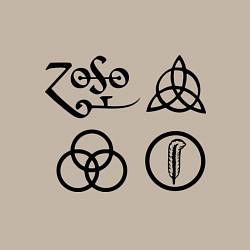 Свитшот хлопковый мужской Led Zeppelin: symbols, цвет: миндальный — фото 2