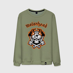 Свитшот хлопковый мужской Motorhead, цвет: авокадо