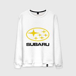 Свитшот хлопковый мужской Subaru Logo, цвет: белый