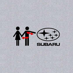 Свитшот хлопковый мужской I love subaru, цвет: меланж — фото 2