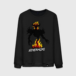 Свитшот хлопковый мужской Nevermore Fire, цвет: черный