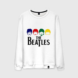 Свитшот хлопковый мужской The Beatles Heads, цвет: белый