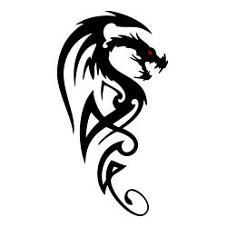 Свитшот хлопковый мужской Дракон стильный трайбл, цвет: белый — фото 2