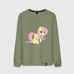 Свитшот хлопковый мужской Пони пегас Флаттершай, цвет: авокадо