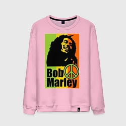 Свитшот хлопковый мужской Bob Marley: Jamaica, цвет: светло-розовый
