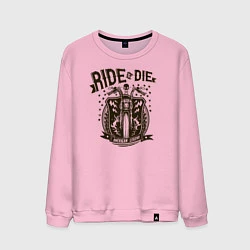 Свитшот хлопковый мужской Ride or Die, цвет: светло-розовый