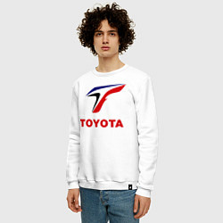 Свитшот хлопковый мужской Тойота, цвет: белый — фото 2