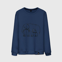 Свитшот хлопковый мужской Сколько ног у слона, цвет: тёмно-синий