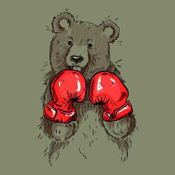 Свитшот хлопковый мужской Bear Boxing, цвет: авокадо — фото 2