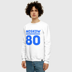 Свитшот хлопковый мужской Moskow 80, цвет: белый — фото 2