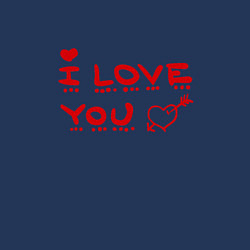 Свитшот хлопковый мужской I love you, цвет: тёмно-синий — фото 2