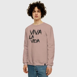 Свитшот хлопковый мужской Viva La Vida, цвет: пыльно-розовый — фото 2