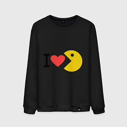 Свитшот хлопковый мужской I love Packman, цвет: черный