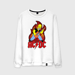 Свитшот хлопковый мужской AC/DC Homer, цвет: белый