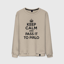 Свитшот хлопковый мужской Keep Calm & Pass It To Pirlo цвета миндальный — фото 1