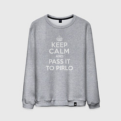 Свитшот хлопковый мужской Keep Calm & Pass It To Pirlo, цвет: меланж