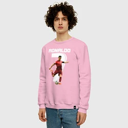 Свитшот хлопковый мужской Ronaldo 07, цвет: светло-розовый — фото 2