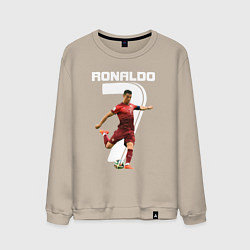 Свитшот хлопковый мужской Ronaldo 07, цвет: миндальный