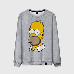 Свитшот хлопковый мужской Sad Homer, цвет: меланж