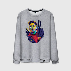 Свитшот хлопковый мужской Messi Art, цвет: меланж