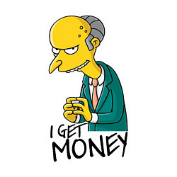 Свитшот хлопковый мужской Mr. Burns: I get money, цвет: белый — фото 2
