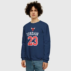 Свитшот хлопковый мужской Jordan 23, цвет: тёмно-синий — фото 2