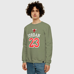 Свитшот хлопковый мужской Jordan 23, цвет: авокадо — фото 2