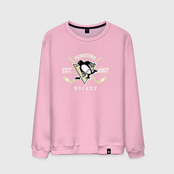 Свитшот хлопковый мужской Pittsburgh Penguins: Est.1967, цвет: светло-розовый