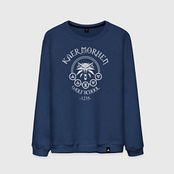 Свитшот хлопковый мужской KAER MORHEN WOLF SCHOOL, цвет: тёмно-синий