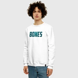 Свитшот хлопковый мужской Bones, цвет: белый — фото 2