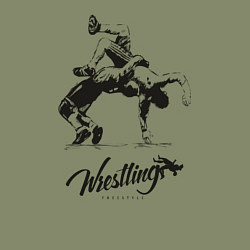 Свитшот хлопковый мужской Wrestling, цвет: авокадо — фото 2