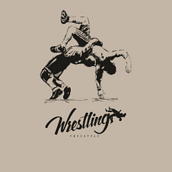 Свитшот хлопковый мужской Wrestling, цвет: миндальный — фото 2