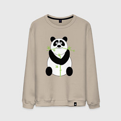 Свитшот хлопковый мужской Весёлая панда, цвет: миндальный