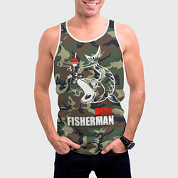 Майка-безрукавка мужская Best fisherman, цвет: 3D-белый — фото 2